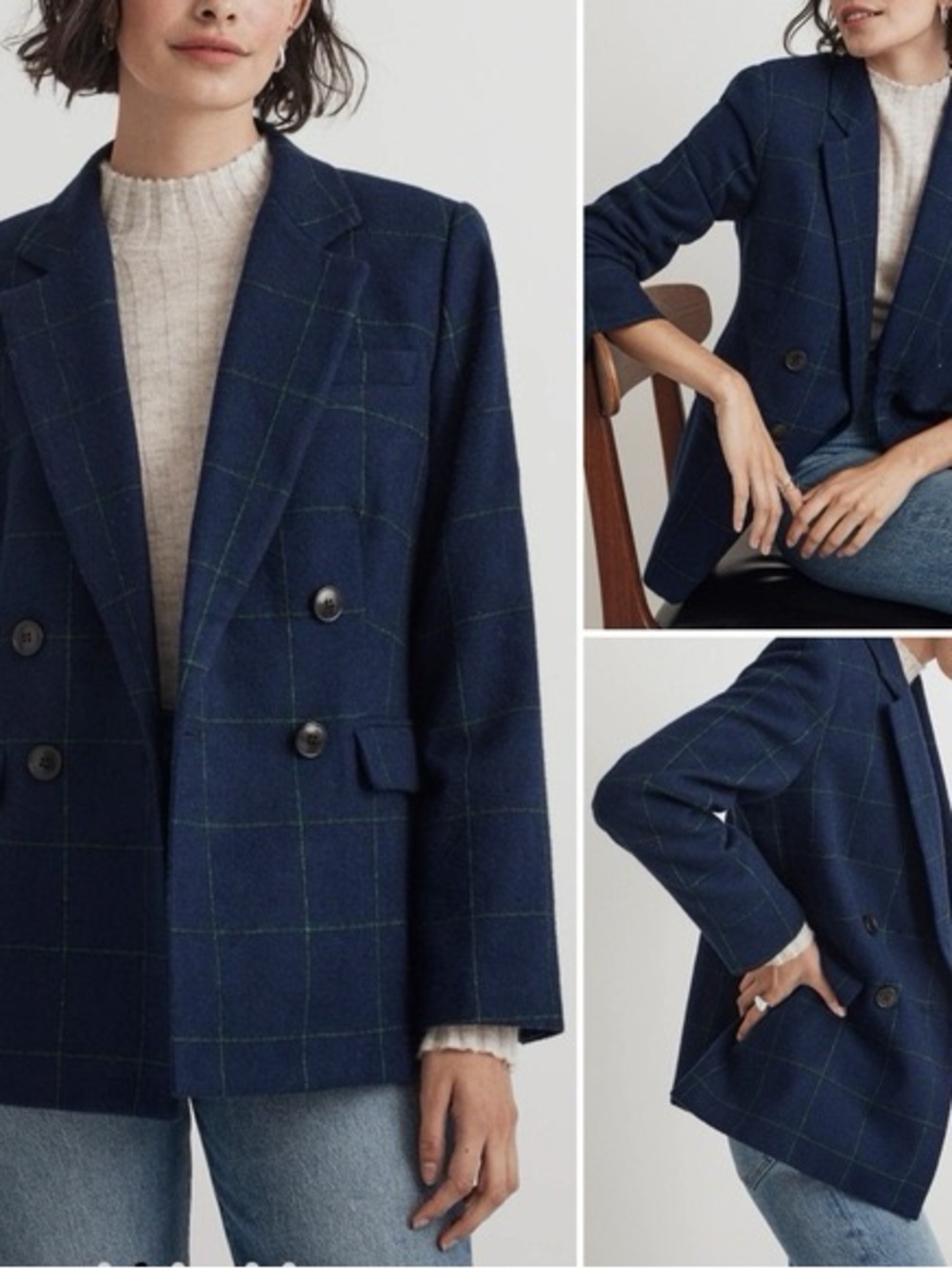 Madewell Navy Rosedale Blazer